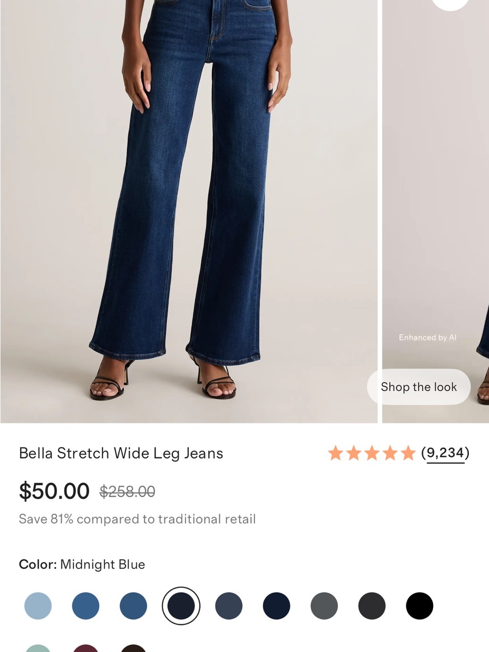 Quince Women's Wide-Leg Jeans in Dark Blue